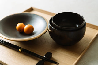 黒釉金彩 平鉢